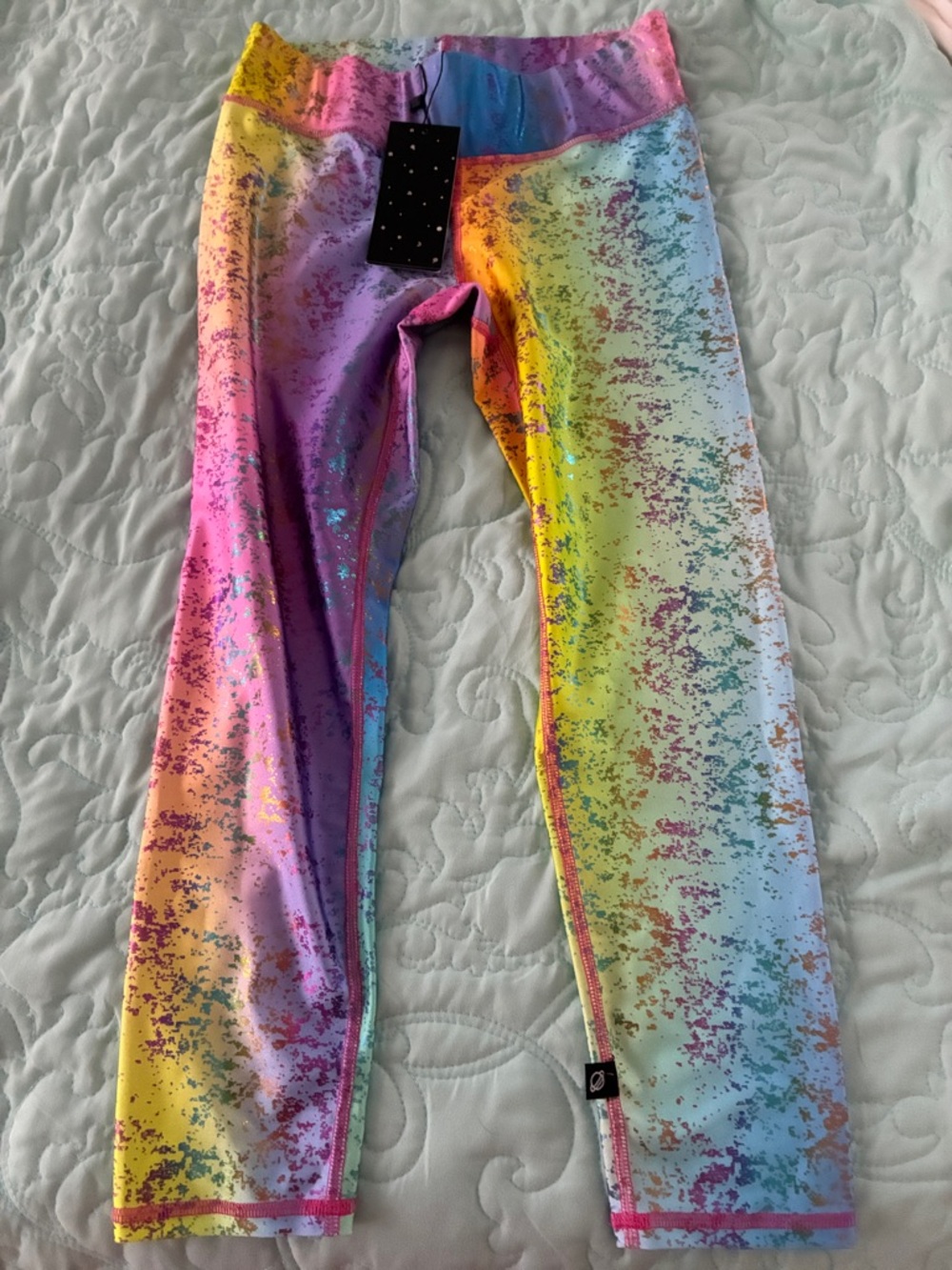 Terez Rainbow Foil Speckle High-Rise Leggings